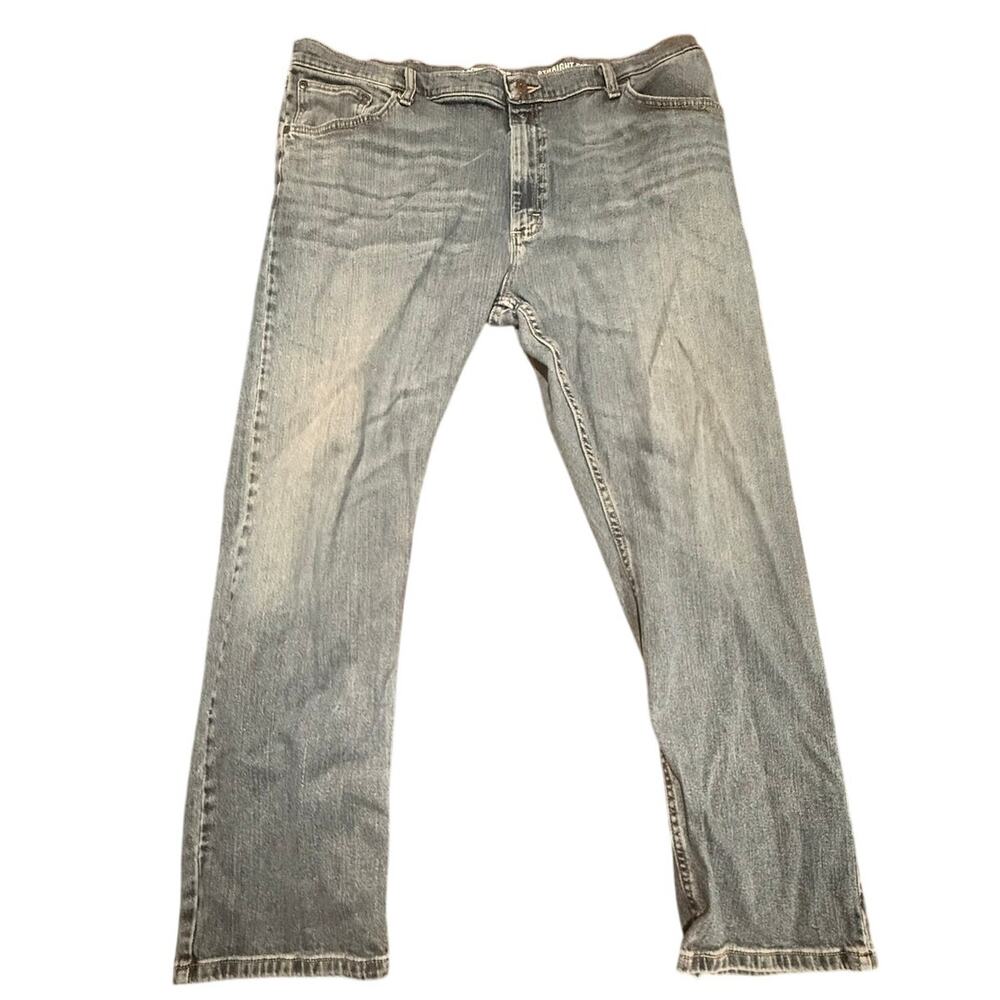 Wrangler Men's Blue Straight Fit Denim Jeans Size 42x30 Comfort Stretch
